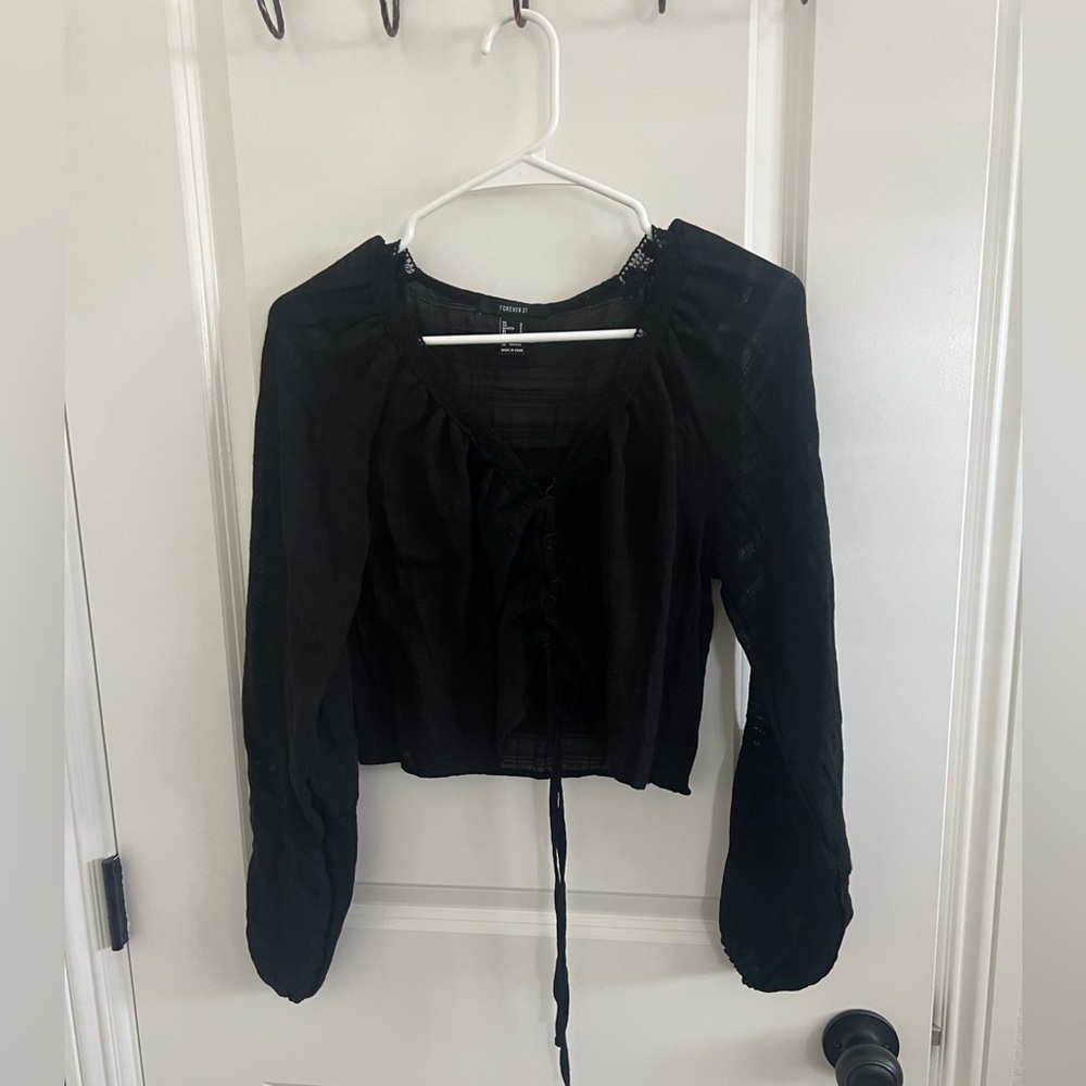 Long sleeve black blouse